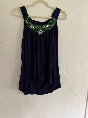 Boston Proper Beaded Sequin Embellished Tank Top L